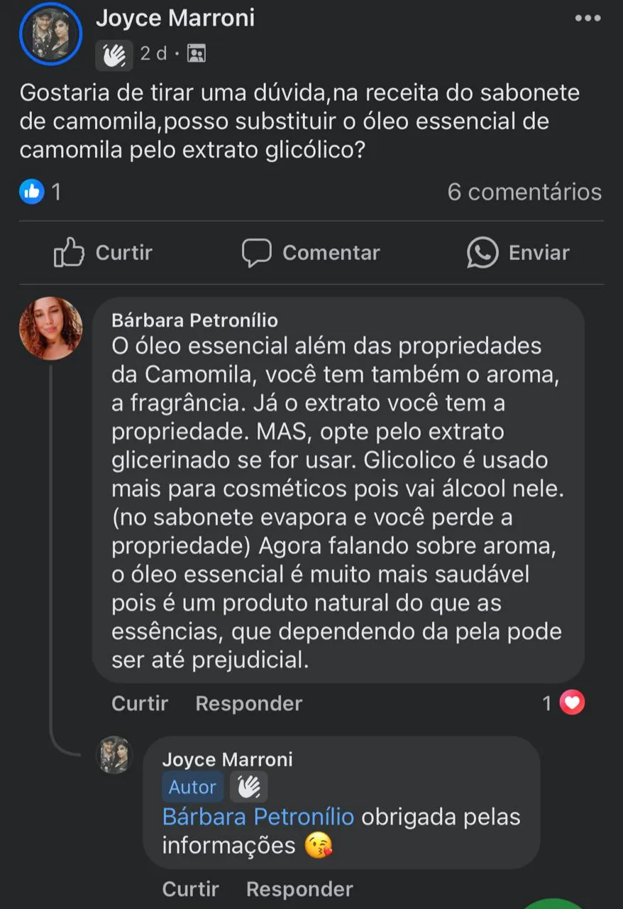 Depoimento de aluna 6